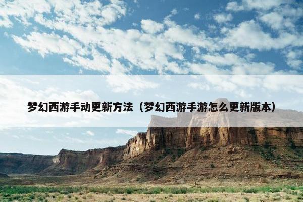 梦幻西游手动更新方法（梦幻西游手游怎么更新版本）