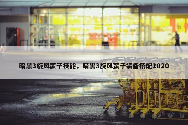 暗黑3旋风蛮子技能，暗黑3旋风蛮子装备搭配2020