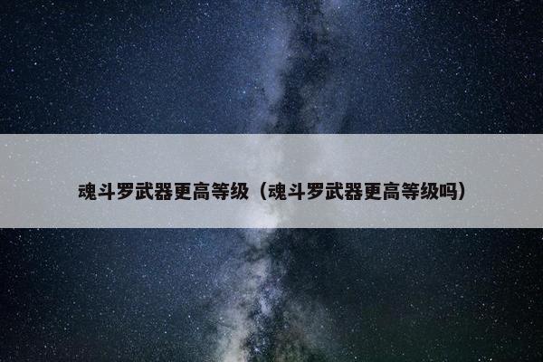 魂斗罗武器更高等级（魂斗罗武器更高等级吗）