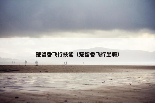 楚留香飞行技能（楚留香飞行坐骑）