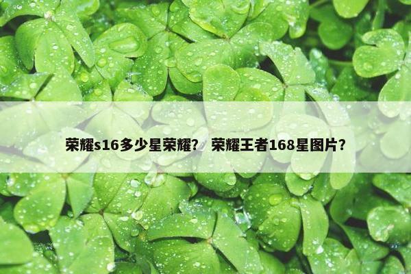 荣耀s16多少星荣耀？ 荣耀王者168星图片？