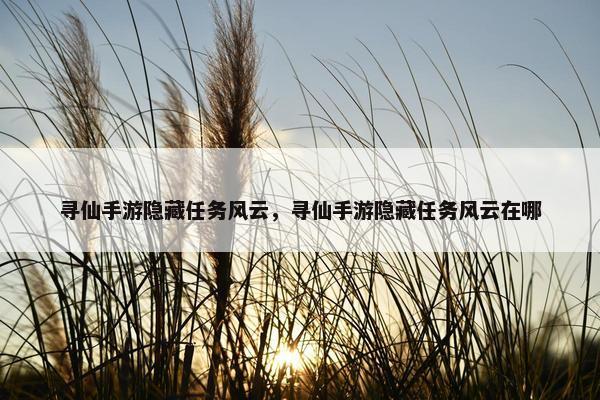 寻仙手游隐藏任务风云，寻仙手游隐藏任务风云在哪