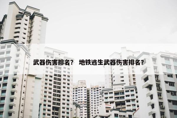 武器伤害排名？ 地铁逃生武器伤害排名？