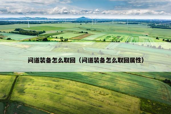 问道装备怎么取回（问道装备怎么取回属性）