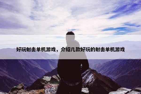 好玩射击单机游戏，介绍几款好玩的射击单机游戏