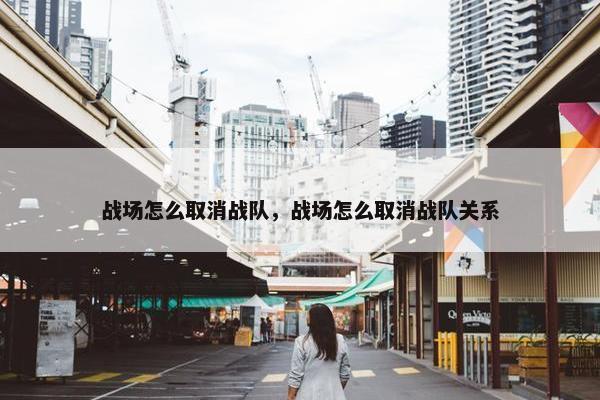战场怎么取消战队，战场怎么取消战队关系