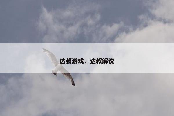 达叔游戏，达叔解说