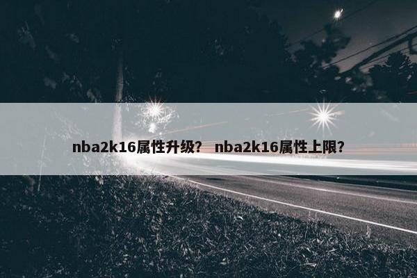 nba2k16属性升级？ nba2k16属性上限？