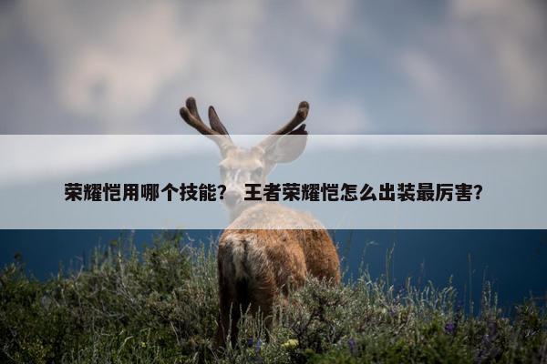 荣耀恺用哪个技能？ 王者荣耀恺怎么出装最厉害？