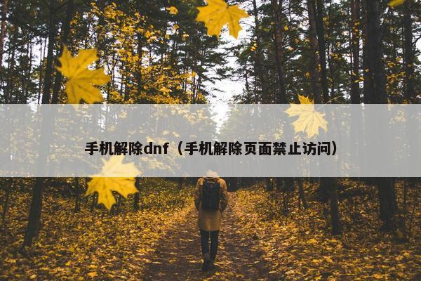 手机解除dnf（手机解除页面禁止访问）