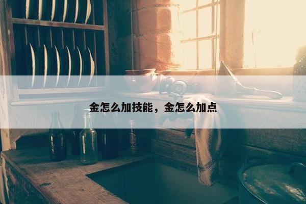 金怎么加技能，金怎么加点