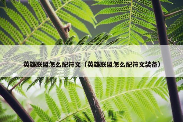 英雄联盟怎么配符文（英雄联盟怎么配符文装备）