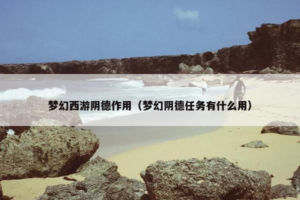 梦幻西游阴德作用（梦幻阴德任务有什么用）