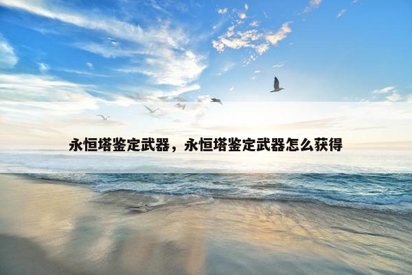 永恒塔鉴定武器，永恒塔鉴定武器怎么获得