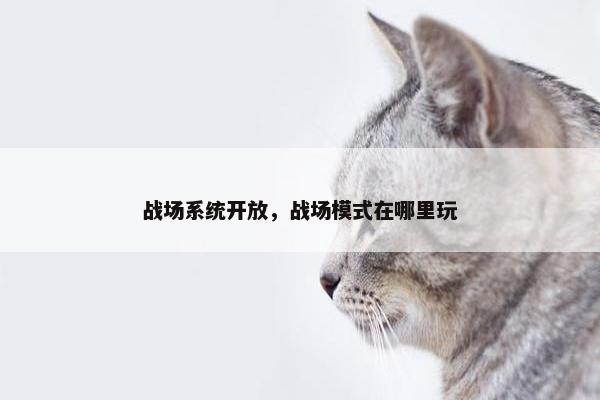 战场系统开放，战场模式在哪里玩