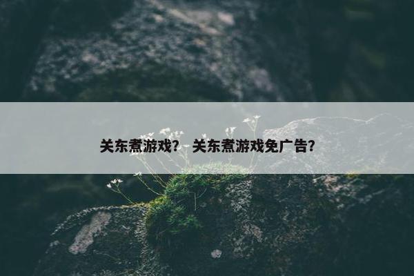 关东煮游戏？ 关东煮游戏免广告？