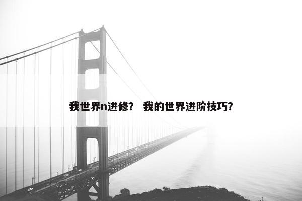 我世界n进修？ 我的世界进阶技巧？