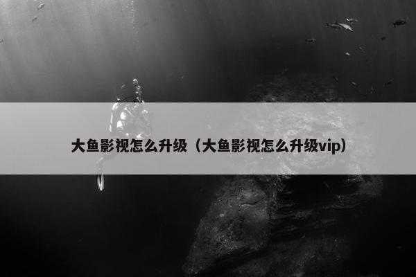 大鱼影视怎么升级（大鱼影视怎么升级vip）