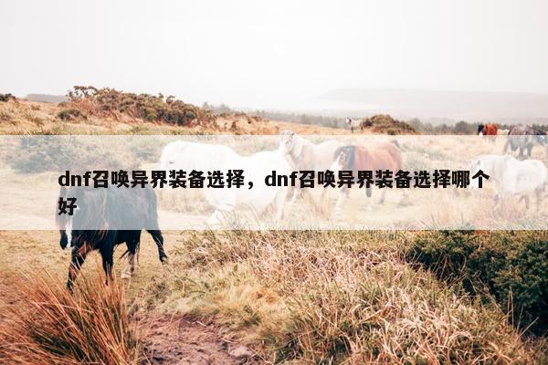dnf召唤异界装备选择，dnf召唤异界装备选择哪个好