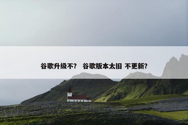 谷歌升级不？ 谷歌版本太旧 不更新？