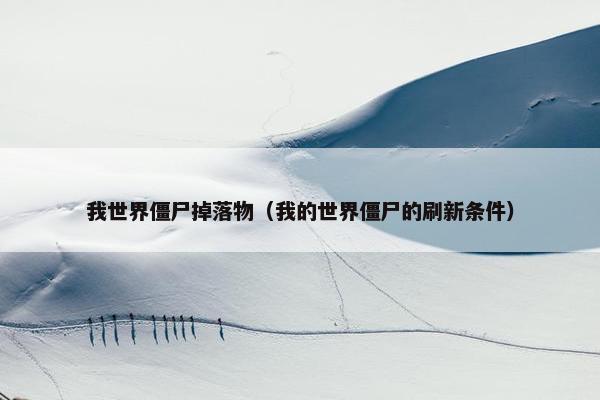 我世界僵尸掉落物（我的世界僵尸的刷新条件）