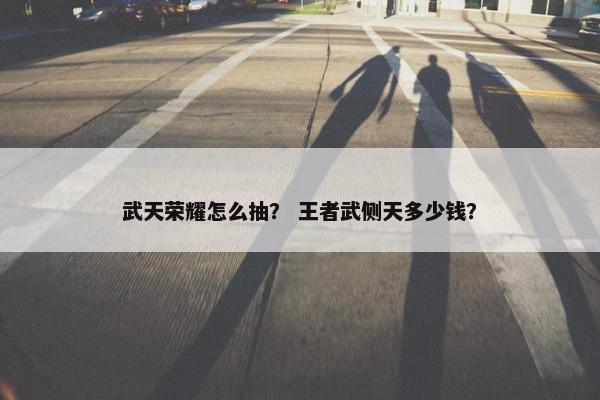 武天荣耀怎么抽？ 王者武侧天多少钱？