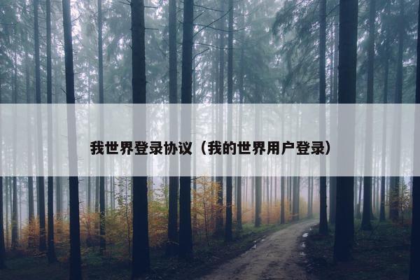 我世界登录协议（我的世界用户登录）