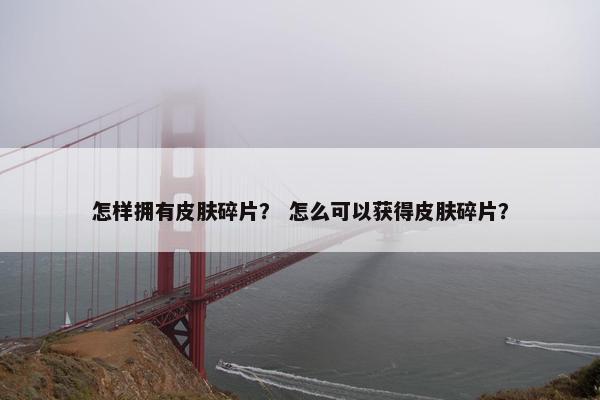 怎样拥有皮肤碎片？ 怎么可以获得皮肤碎片？
