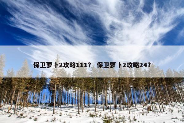 保卫萝卜2攻略111？ 保卫萝卜2攻略24？