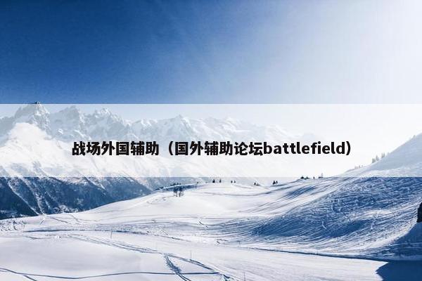 战场外国辅助（国外辅助论坛battlefield）