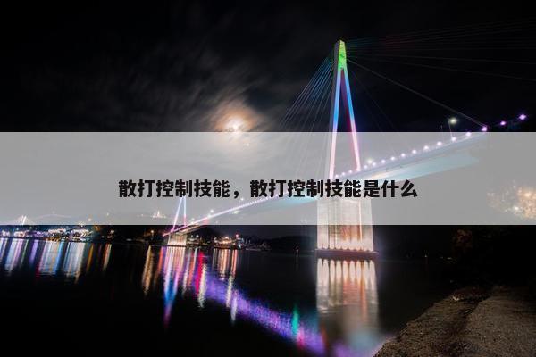 散打控制技能，散打控制技能是什么