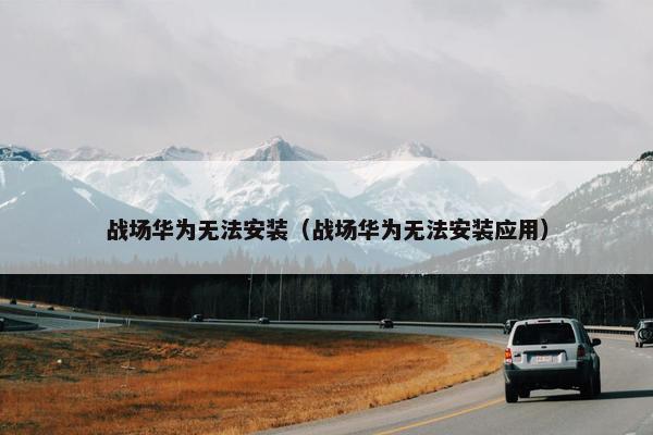 战场华为无法安装（战场华为无法安装应用）
