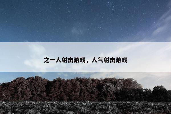 之一人射击游戏，人气射击游戏