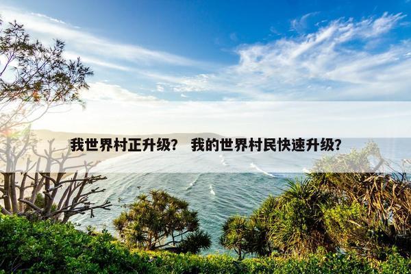 我世界村正升级？ 我的世界村民快速升级？