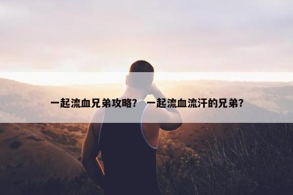 一起流血兄弟攻略？ 一起流血流汗的兄弟？