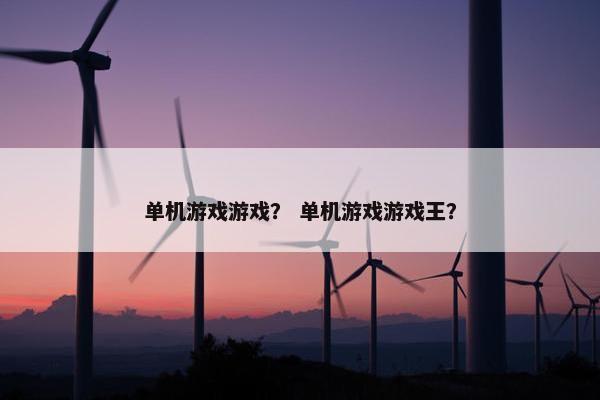 单机游戏游戏？ 单机游戏游戏王？