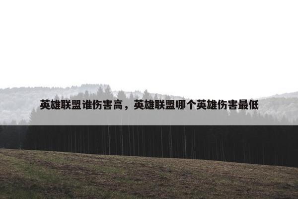 英雄联盟谁伤害高，英雄联盟哪个英雄伤害最低