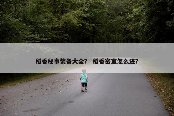 稻香秘事装备大全？ 稻香密室怎么进？