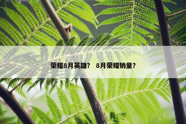 荣耀8月英雄？ 8月荣耀销量？