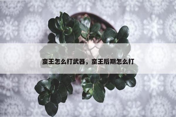 蛮王怎么打武器，蛮王后期怎么打