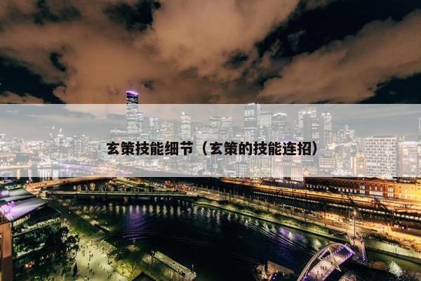 玄策技能细节（玄策的技能连招）