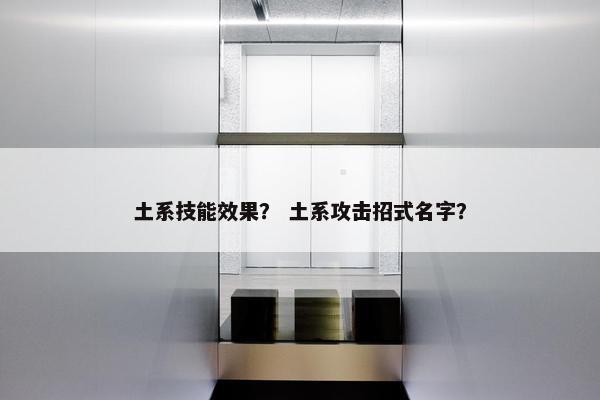 土系技能效果？ 土系攻击招式名字？