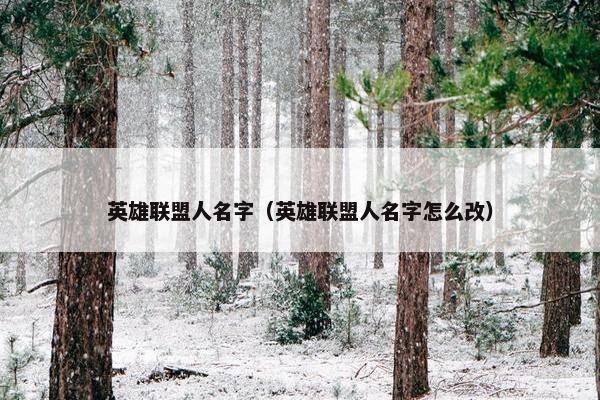 英雄联盟人名字（英雄联盟人名字怎么改）