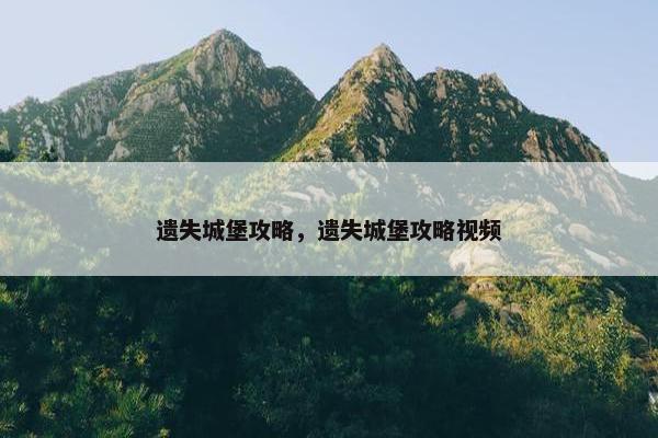 遗失城堡攻略，遗失城堡攻略视频