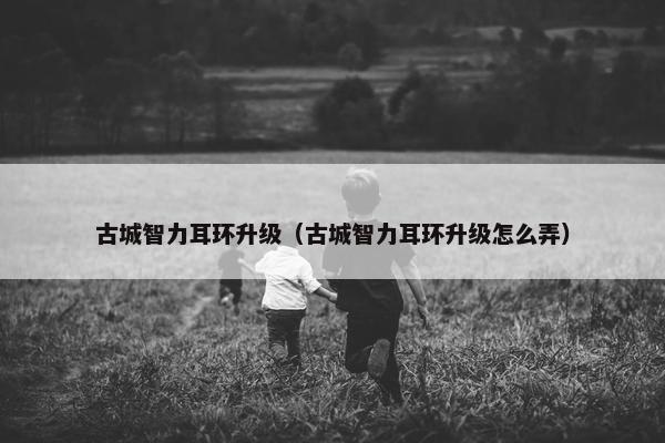 古城智力耳环升级（古城智力耳环升级怎么弄）
