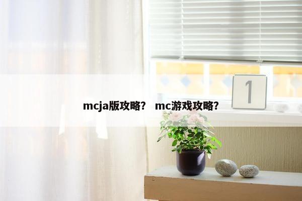 mcja版攻略？ mc游戏攻略？