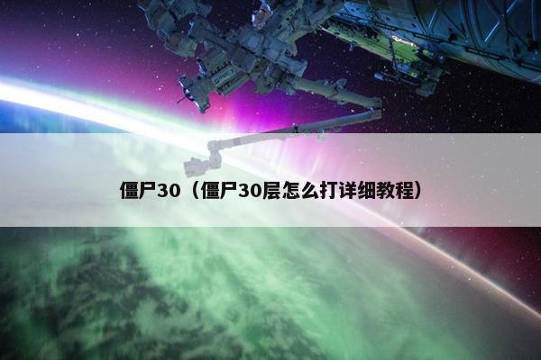 僵尸30（僵尸30层怎么打详细教程）