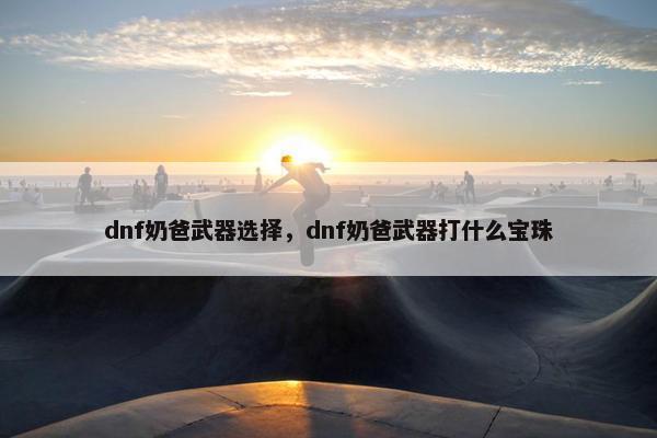 dnf奶爸武器选择，dnf奶爸武器打什么宝珠