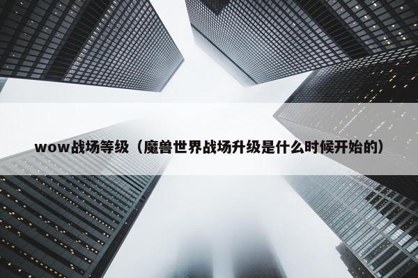 wow战场等级（魔兽世界战场升级是什么时候开始的）