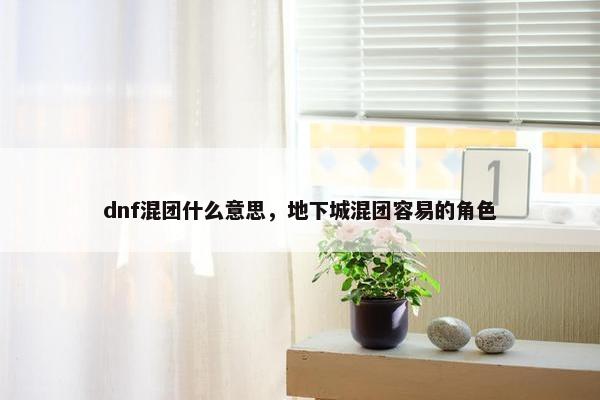 dnf混团什么意思，地下城混团容易的角色